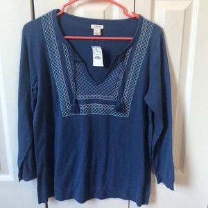 J Crew Factory NWT Sweater with tassels Medium